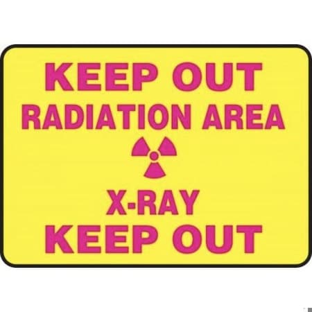 Accuform Radiation & Laser Sign, 14 in H x 10 in W, Plastic MRAD911VP